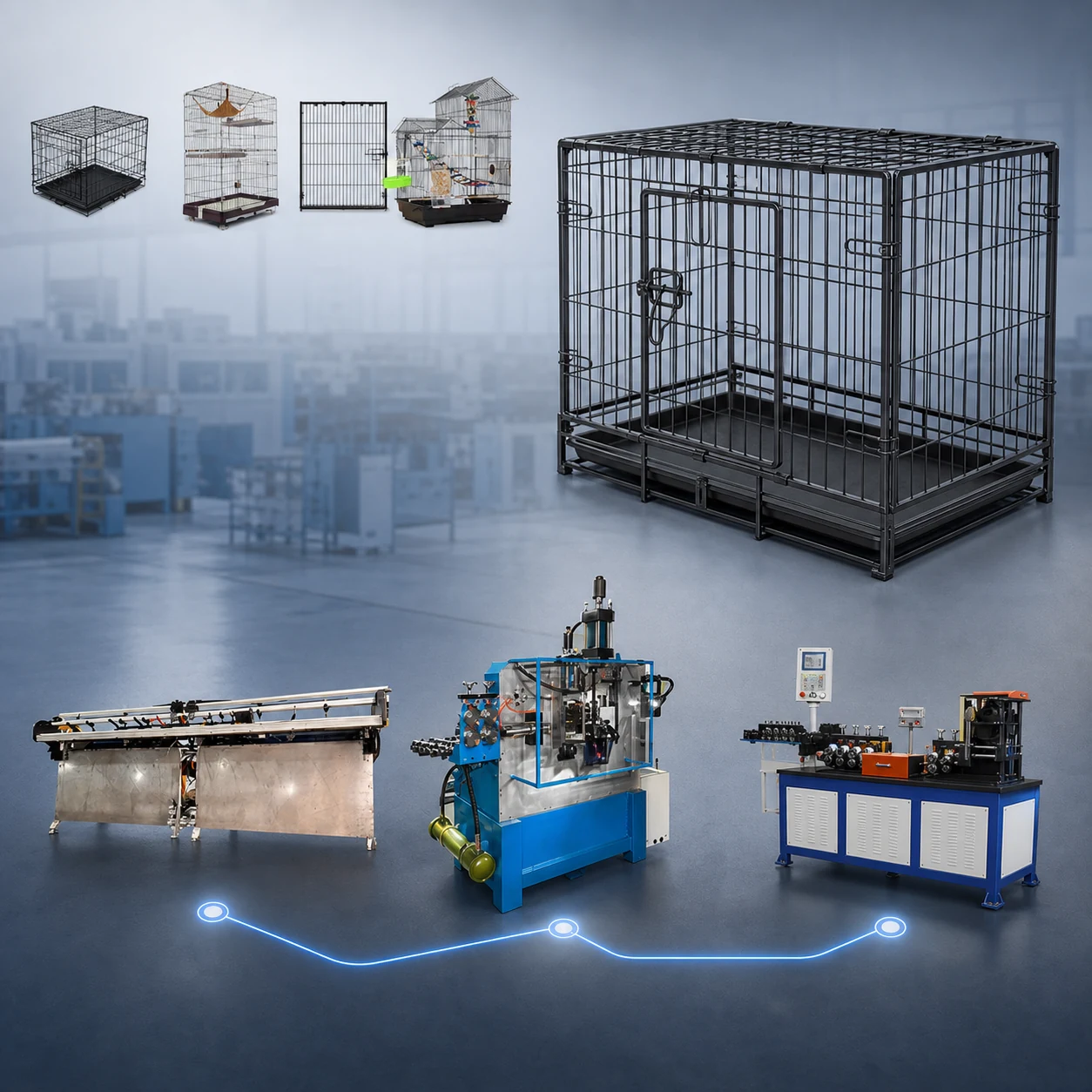 Pet cage products and Jinchun wire forming and welding equipment