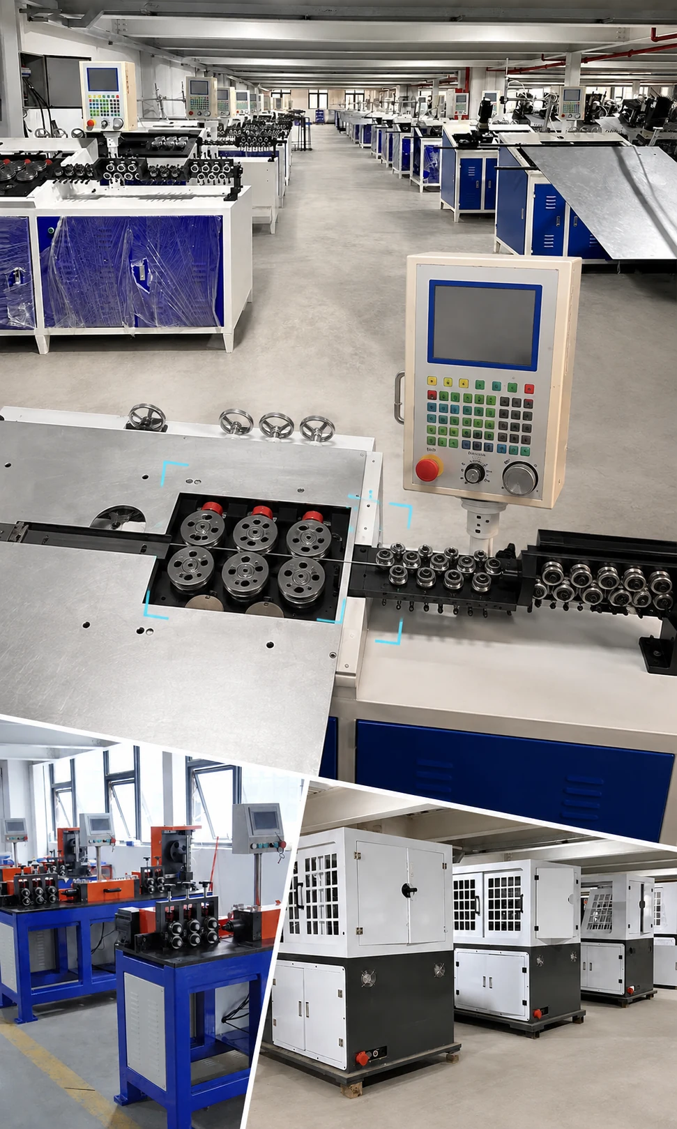 Jinchun wire forming equipment, control interface and workshop machines used to assess production line upgrades
